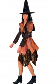 Vestito Halloween da strega Ramata donna adulta