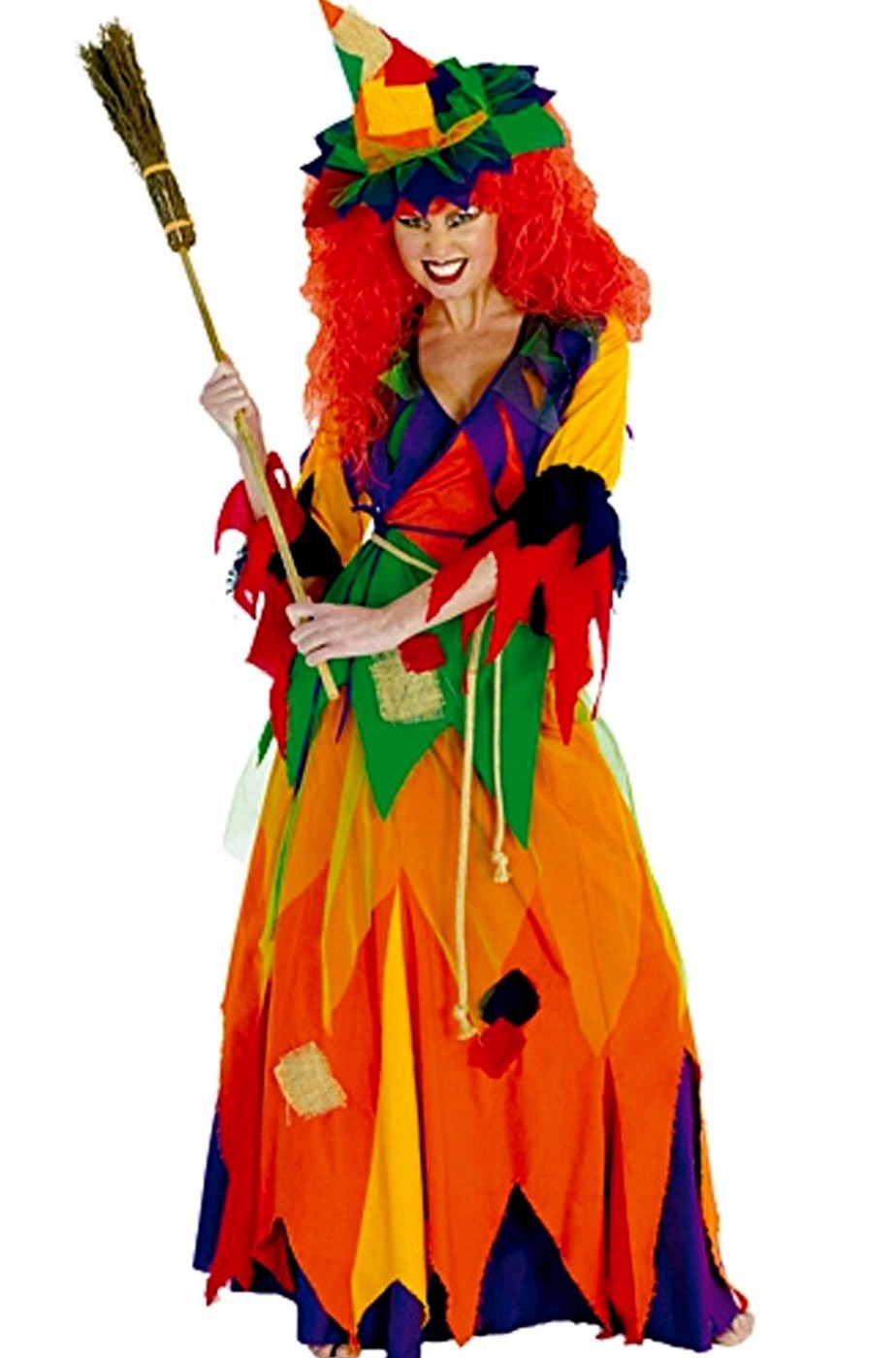 Vestito halloween donna  strega multicolore arcobaleno