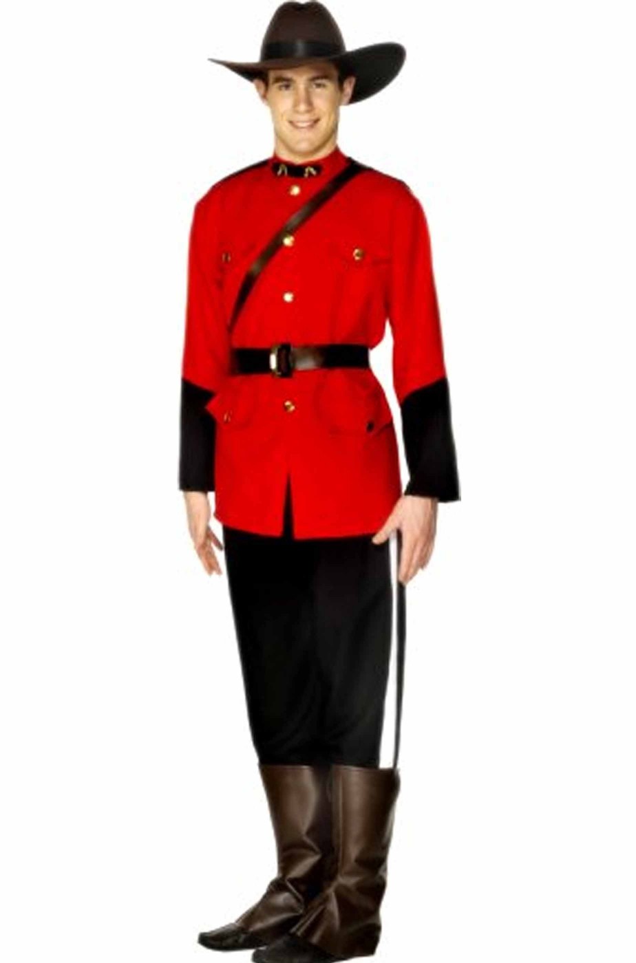 Vestito di carnevale uomo uniforme giubba rossa canadese