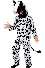 Vestito di carnevale mascotte da mucca o vacca pezzata