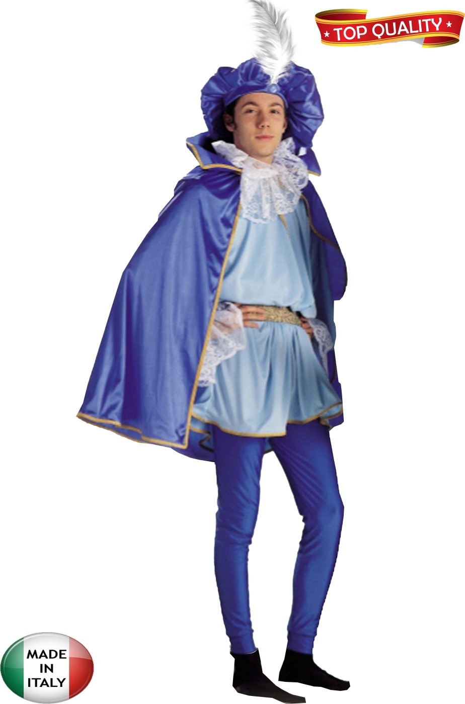Vestito da pittore rinascimentale principe azzurro