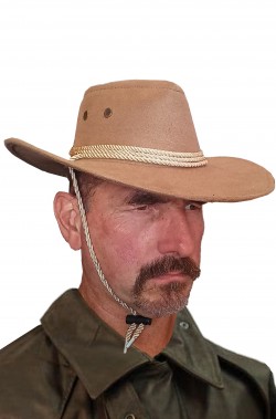 Cappello australiano cowboy marrone scamosciato