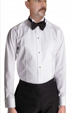 Camicia da smoking bianca e cravattino nero