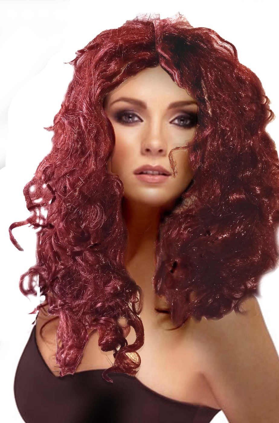 Parrucca donna rossa lunga mossa senza frangia
