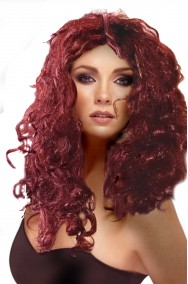 Parrucca donna rossa lunga mossa senza frangia