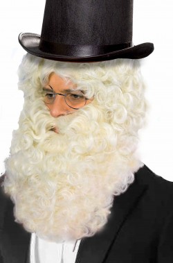 Parrucca barba e baffi professore nobile vittoriano bionda
