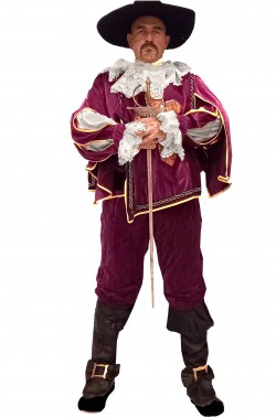 Vestito da Cardinale Richelieu uomo adulto con finiture in pizzo