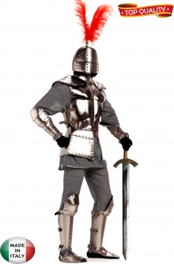 Vestito di Lancillotto cavaliere medievale con armatura