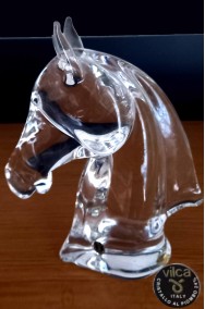 Testa di cavallo di cristallo italiano soprammobiile