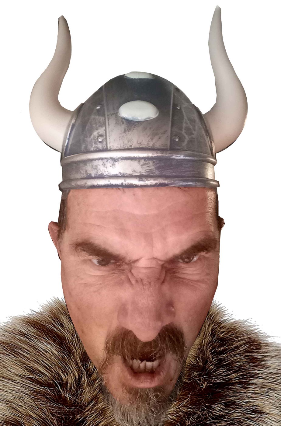 Elmo con le corna da vichingo