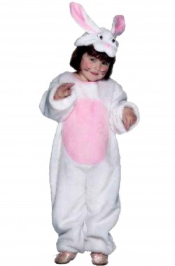 Vestito di carnevale bambino coniglio bianco e rosa