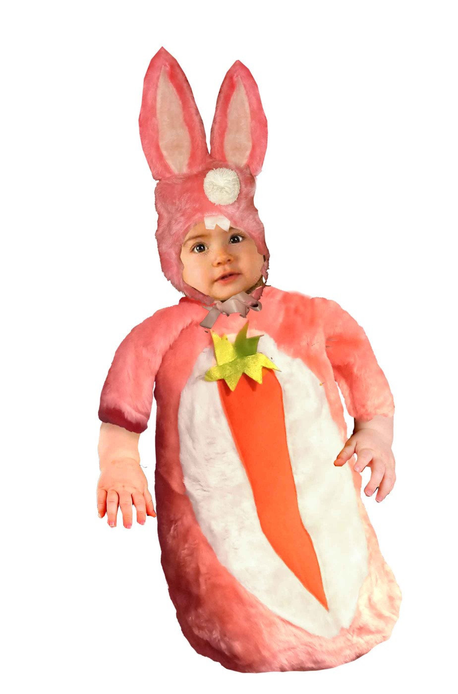 vestito di carnevale neonato sacconanna coniglietto rosa