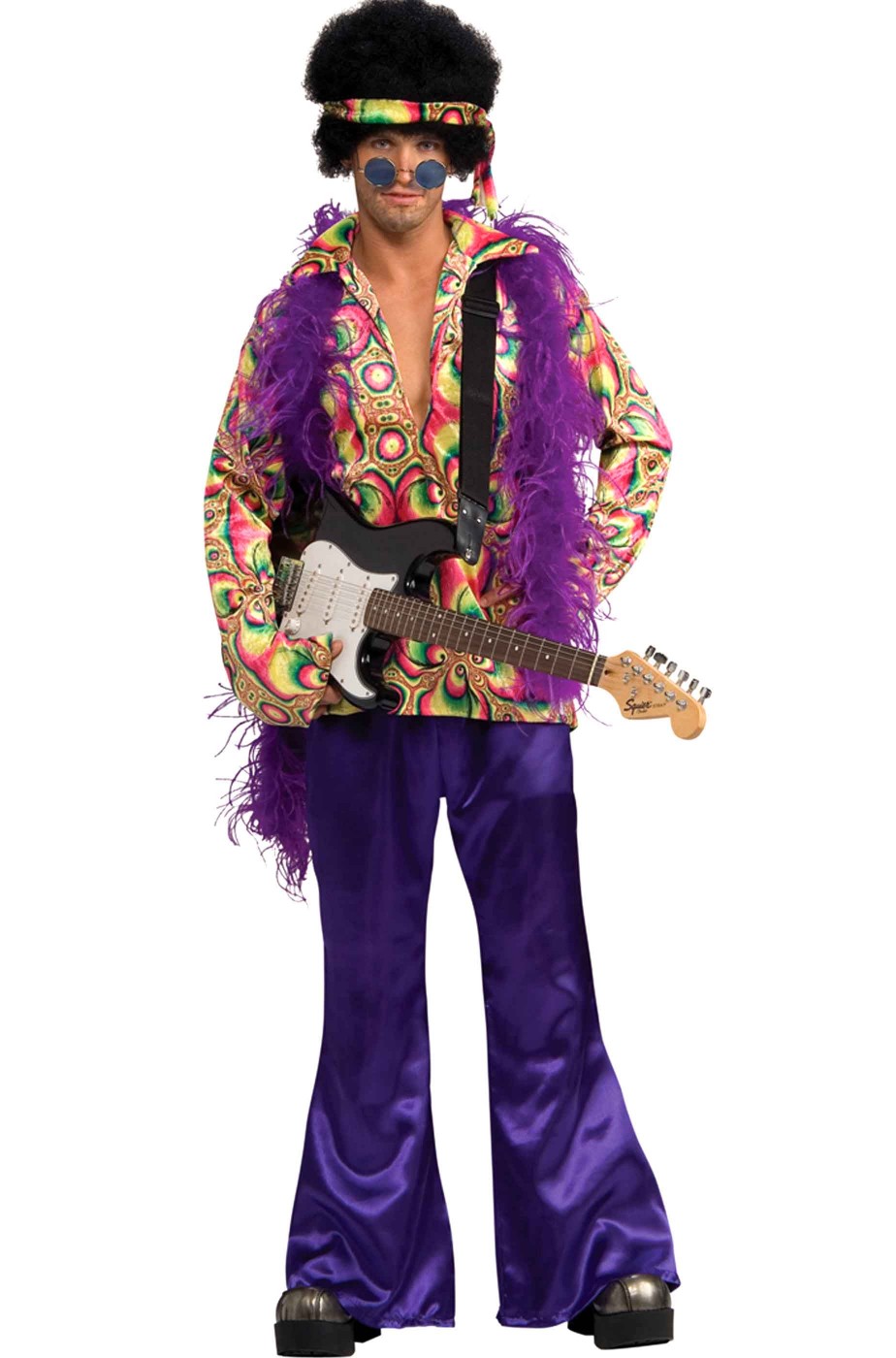 Costume uomo anni 70 viola Purple Daze