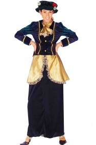 Vestito di Mary Poppins vittoriano blu
