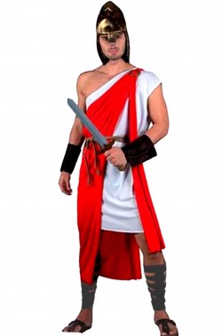 Costume soldato antico romano bianco e rosso