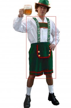 Costume uomo tirolese pantalone verde bavarese oktoberfest