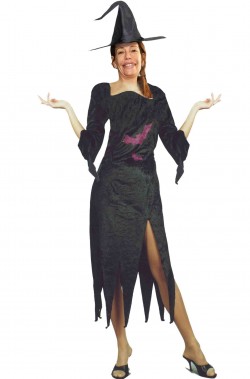 Vestito di Halloween donna strega dei pipistrelli