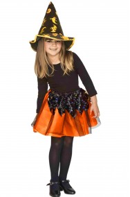 Vestito halloween da strega economico bambina