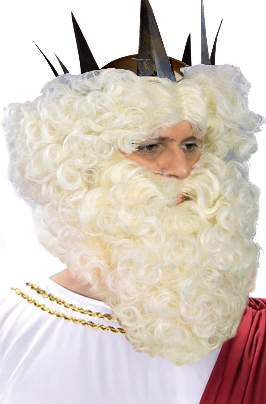 Parrucca e barba da dio Zeus dell'Olimpo