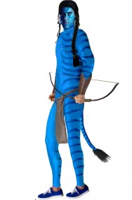 Costume Avatar uomo completo con arco e parrucca
