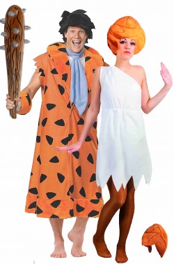 Coppia di Costumi Fred e Wilma Flintstone gli antenati