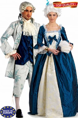 Coppia di costumi carrnevale veneziano 700 azzurri elegantissimi