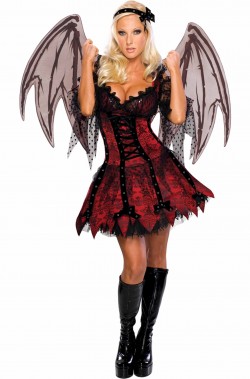 Costume di Halloween Vampira con le ali