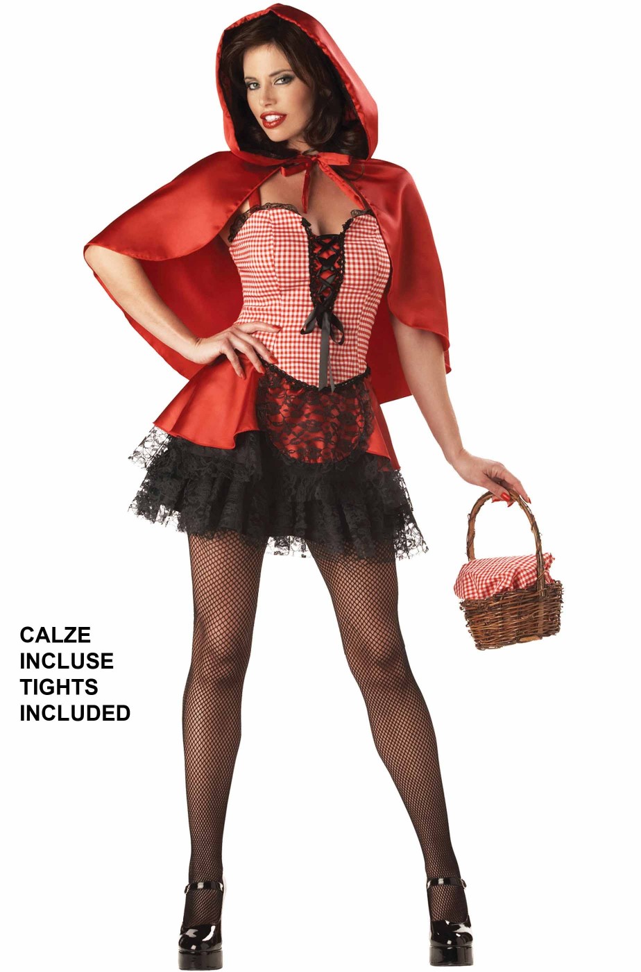 vestito di carnevale halloween donna Cappuccetto Rosso con mantellina