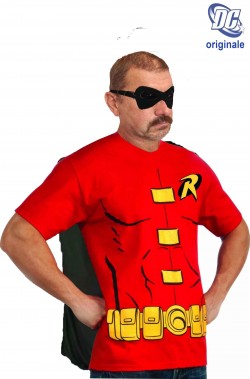T-shirt Robin DC Comics  con mantello e maschera