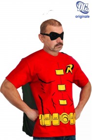 T-shirt Robin DC Comics  con mantello e maschera