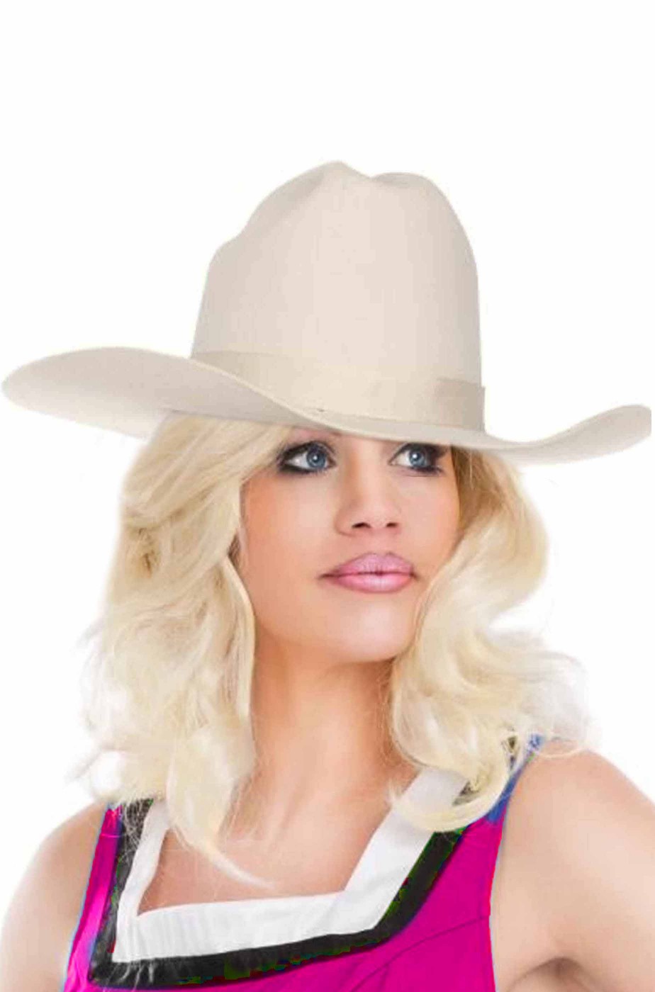 Cappello da cowboy bianco stile Barbie