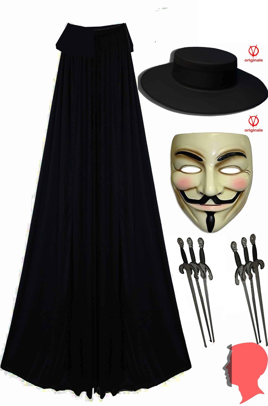Kit travestimento V per vendetta Anonymous