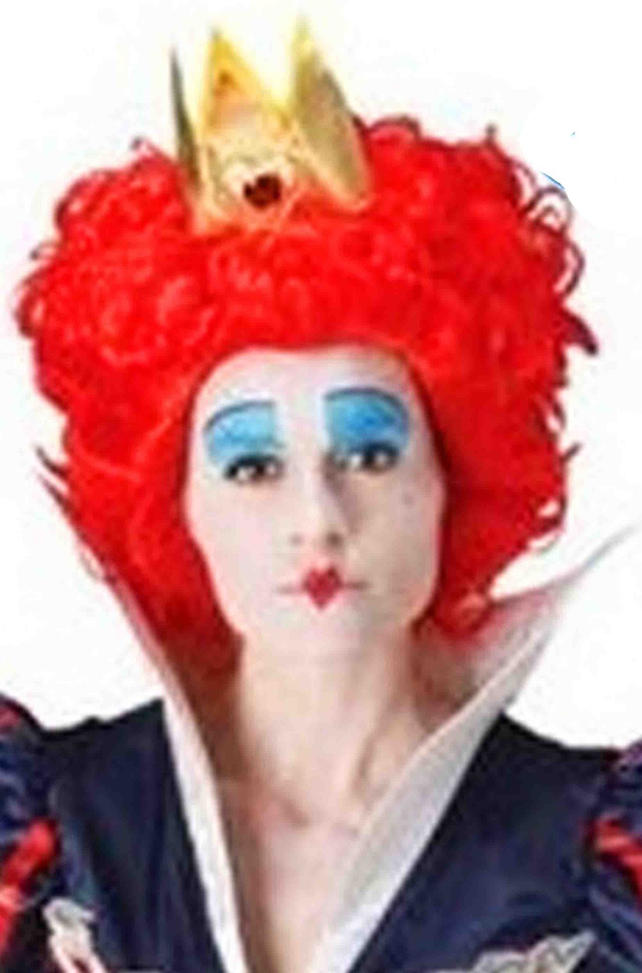 Parrucca Cosplay Regina Rossa per Alice nel Paese delle Meraviglie Breve  Ricci Ondulati A Forma Di Cuore Halloween Anime Party Cosplay Parrucche