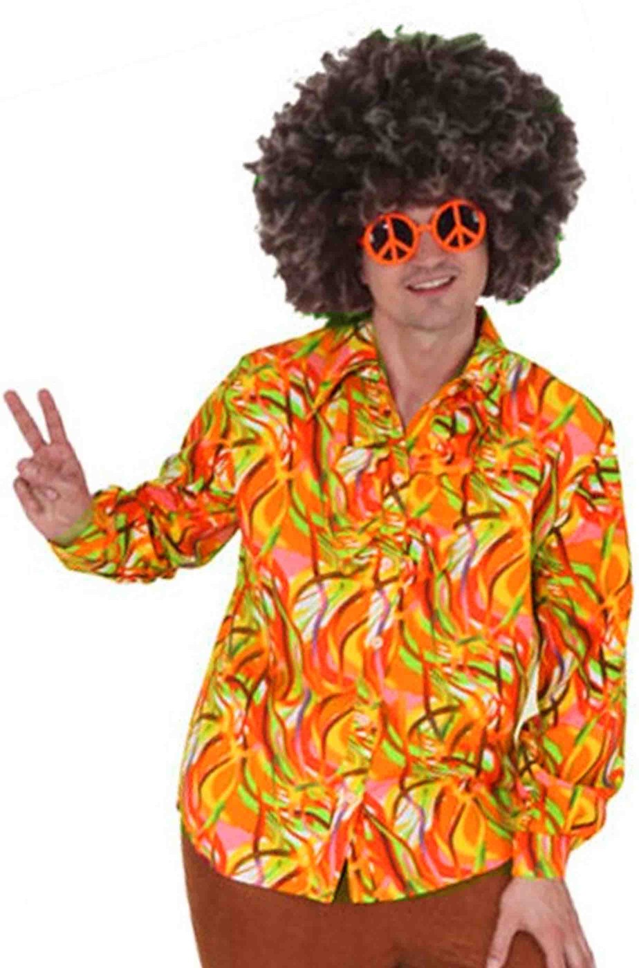 Camicia anni 70 multicolore psichedelica