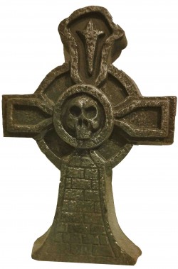 Lapide a croce celtica color bronzo per piccoli decori Halloween