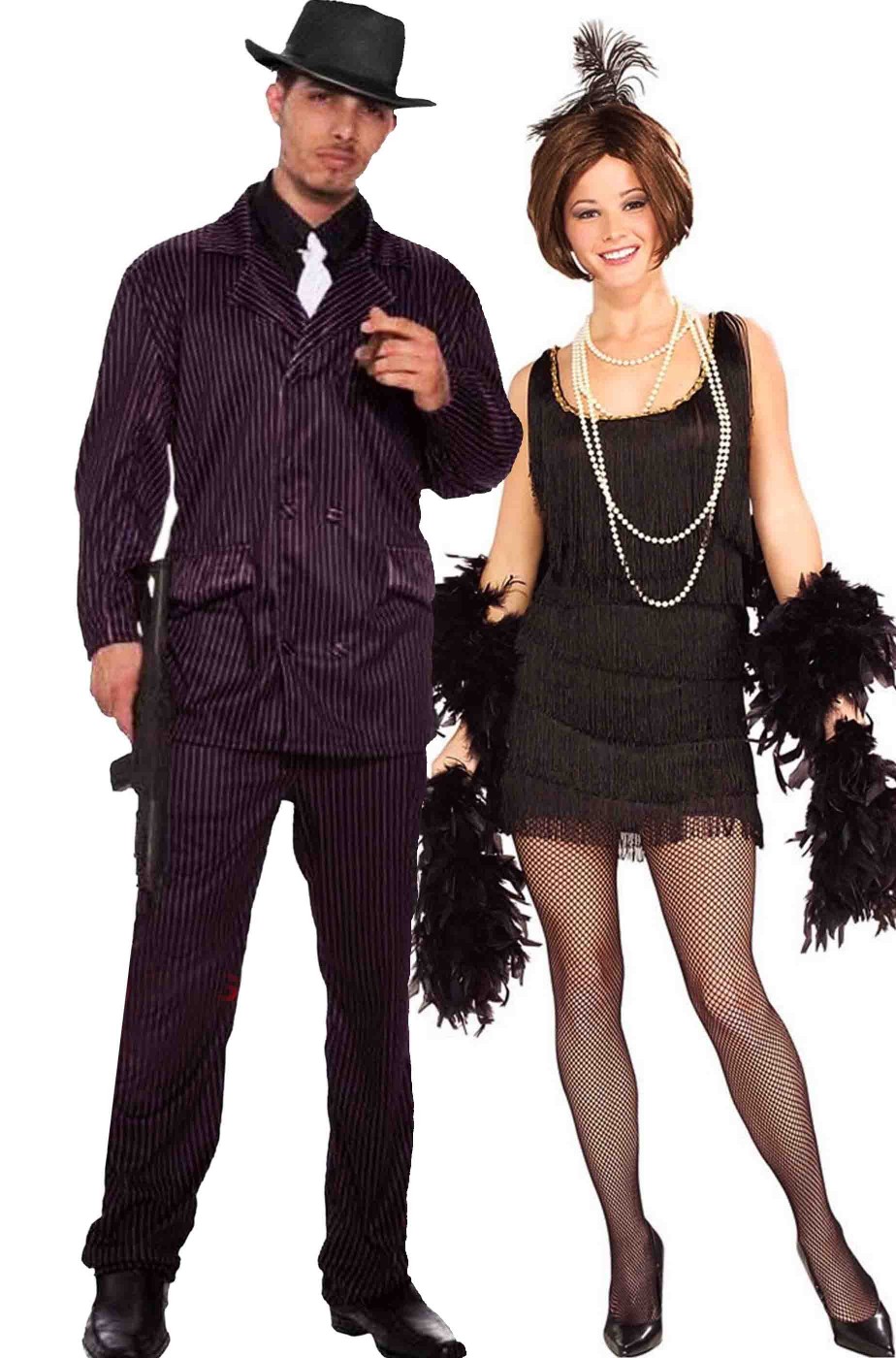 Costume di coppia gangster e charleston a frange per adulti: Costumi coppia,e  vestiti di carnevale online - Vegaoo