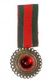 Medaglia militare finta di metallo nastro rosso e verde