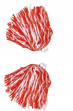 Pom Pom rossi e bianchi da cheerleader extra large formato in plastica