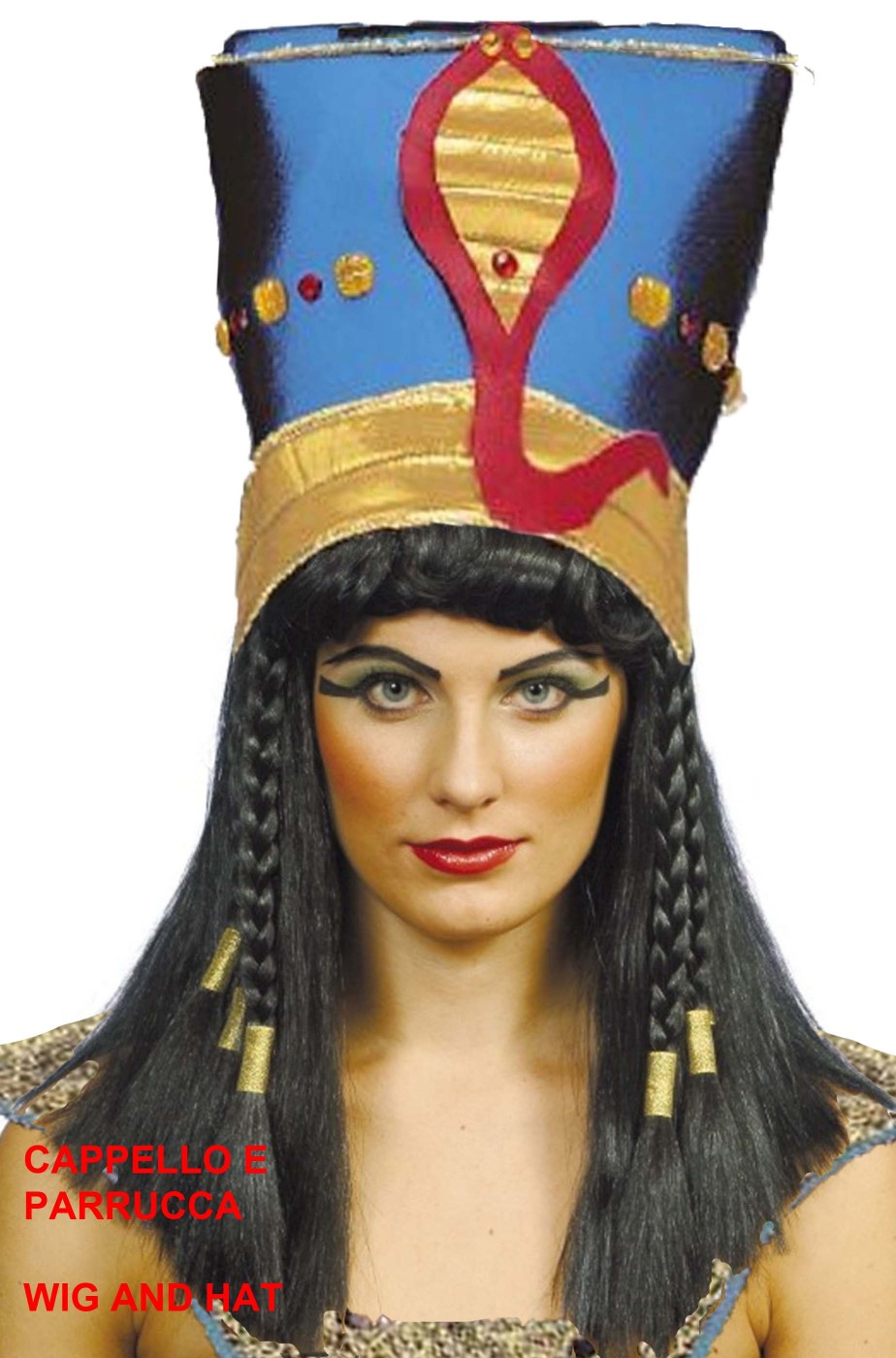 Ritratto in studio dell'antica donna egiziana in una corona, regina  cleopatra