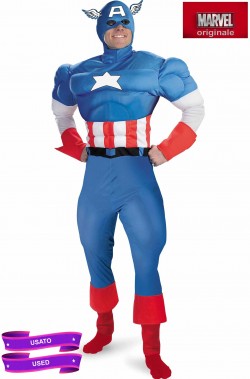 Costume Capitan America Adulto con Muscoli imbottiti Comics