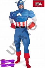 Costume Capitan America Adulto con Muscoli imbottiti Comics