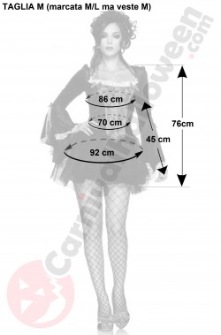 Misure costume Halloween donna vampira tentatrice taglia M