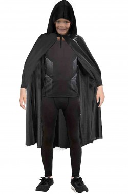 Mantello nero da bambino con cappuccio per Halloween