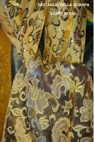 sciarpa con damasco oro stampata per costume veneziano carnevale
