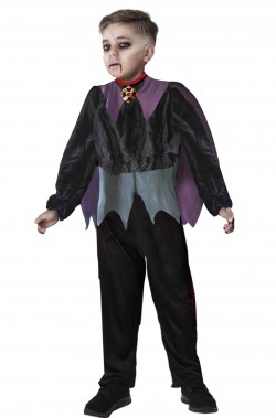 Costume di Halloween vampiretto bambino viola