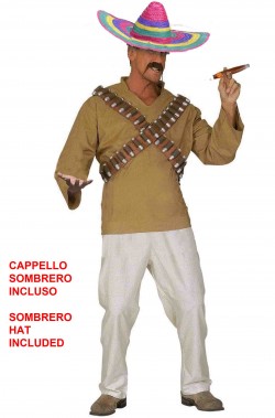 Vestito messicano uomo guerrigliero per carnevale