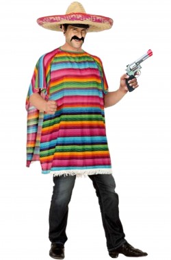 Poncho messicano multicolore