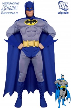 Costume cosplay batman comics originals grigio e blu