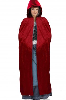 Mantello rosso con cappuccio da donna