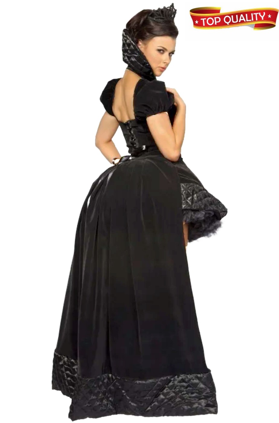 Vestito Halloween Donna Regina Ravenna nera
